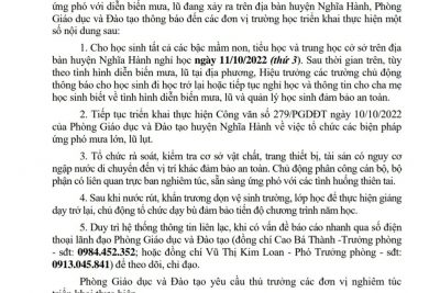 THÔNG BÁO NGHỈ HỌC!